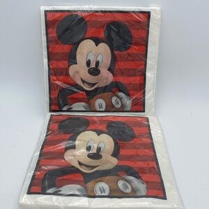2 VTG Disney Mickey Mouse birthday party luncheon napkins 16 per pack 2 ply